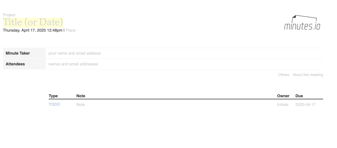 minutes.io for meeting minutes and note taking